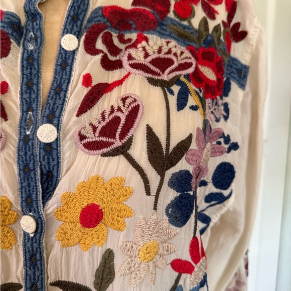NWT Johnny Was, XL, EDIE BLOUSE Gorgeous floral, semi sheer - Picture 5 of 13